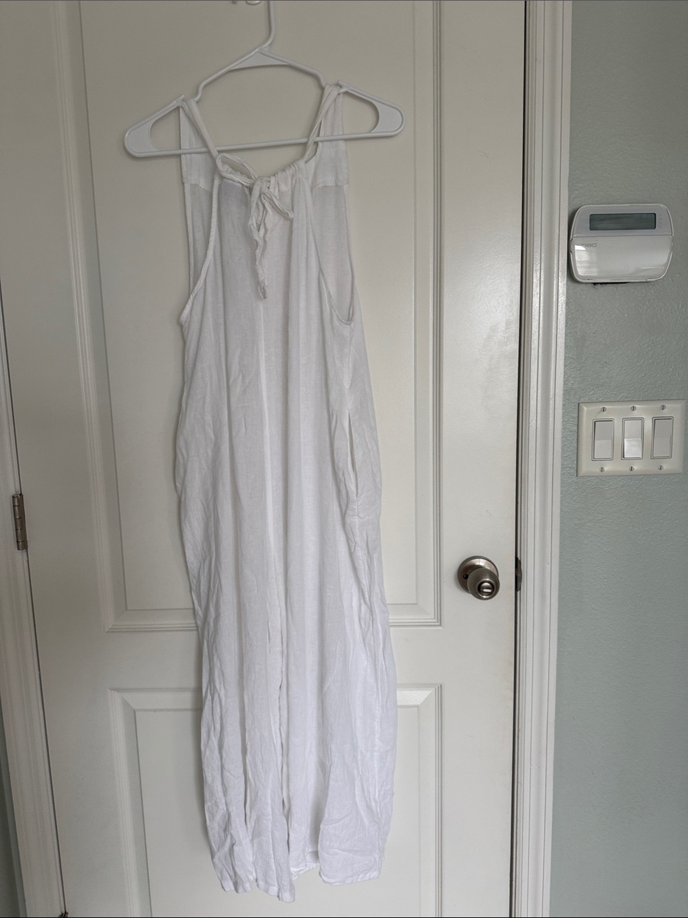haute hippie style linen blend strappy wide leg jumpsuit Overalls Size XL White - Picture 5 of 13